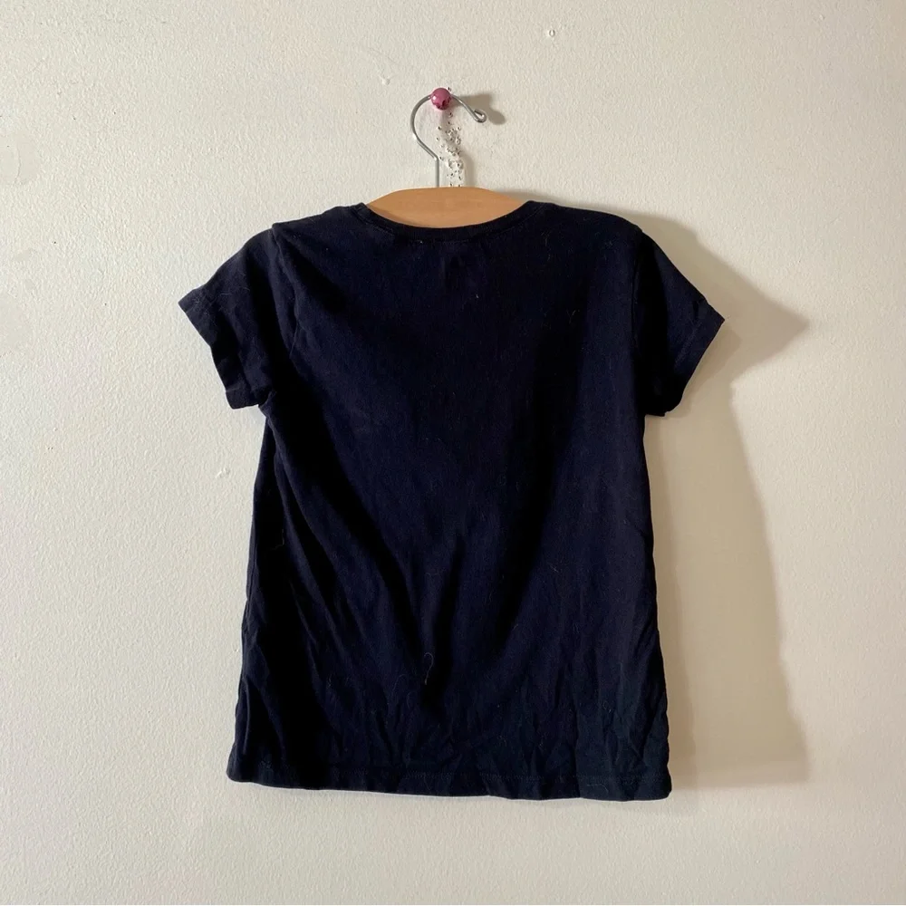 The Children's Place Unicorn T-Shirt Black Short Sleeve Tee Small 5 / 6